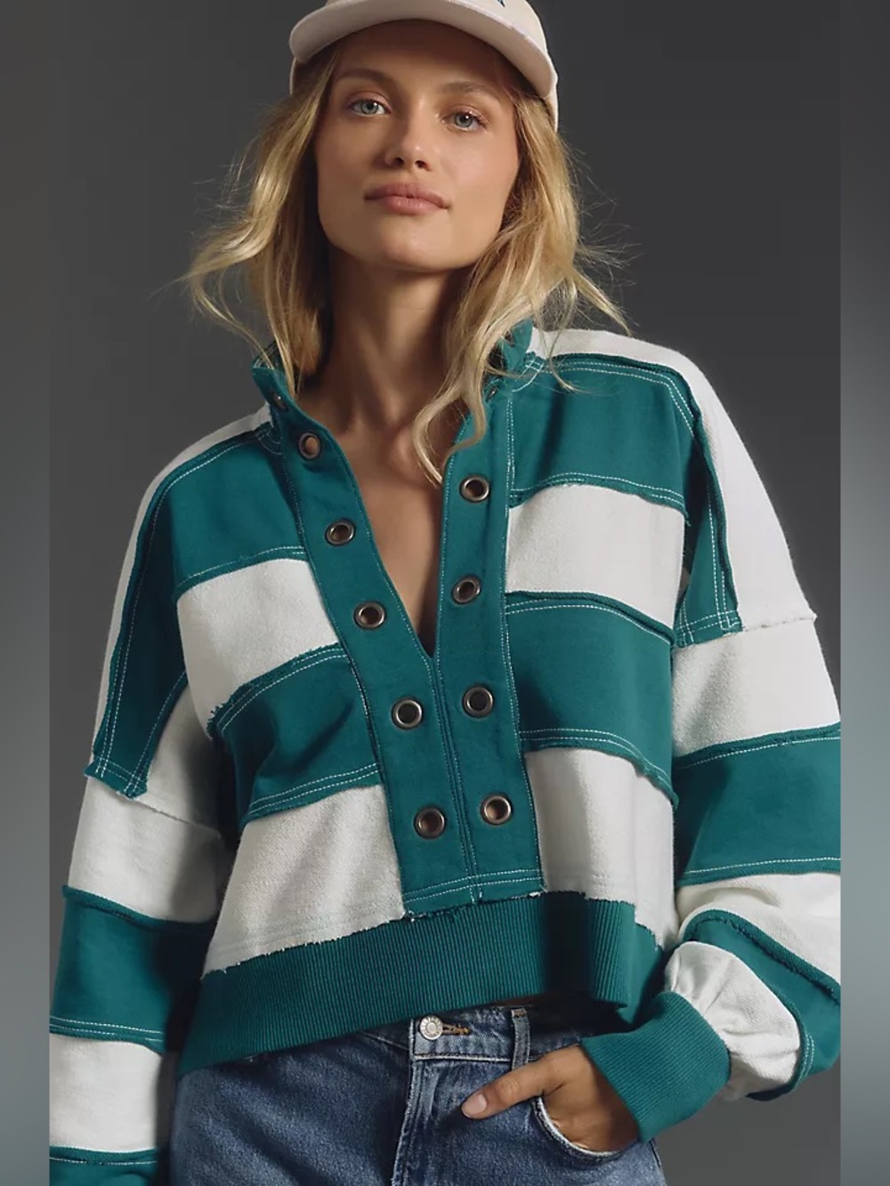 Pilcro Anthropologie Kamrie Pieced Popover Top